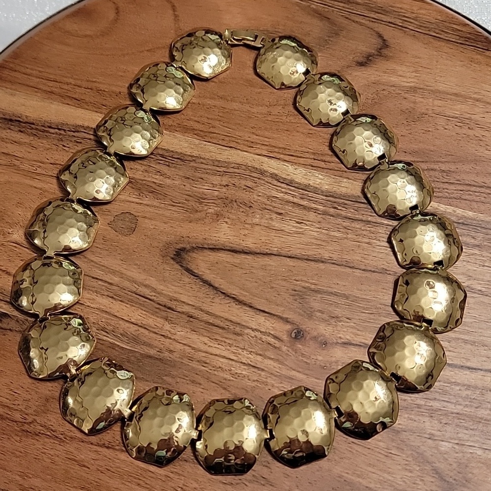 Joan Rivers Hammered Disc Goldtone Necklace